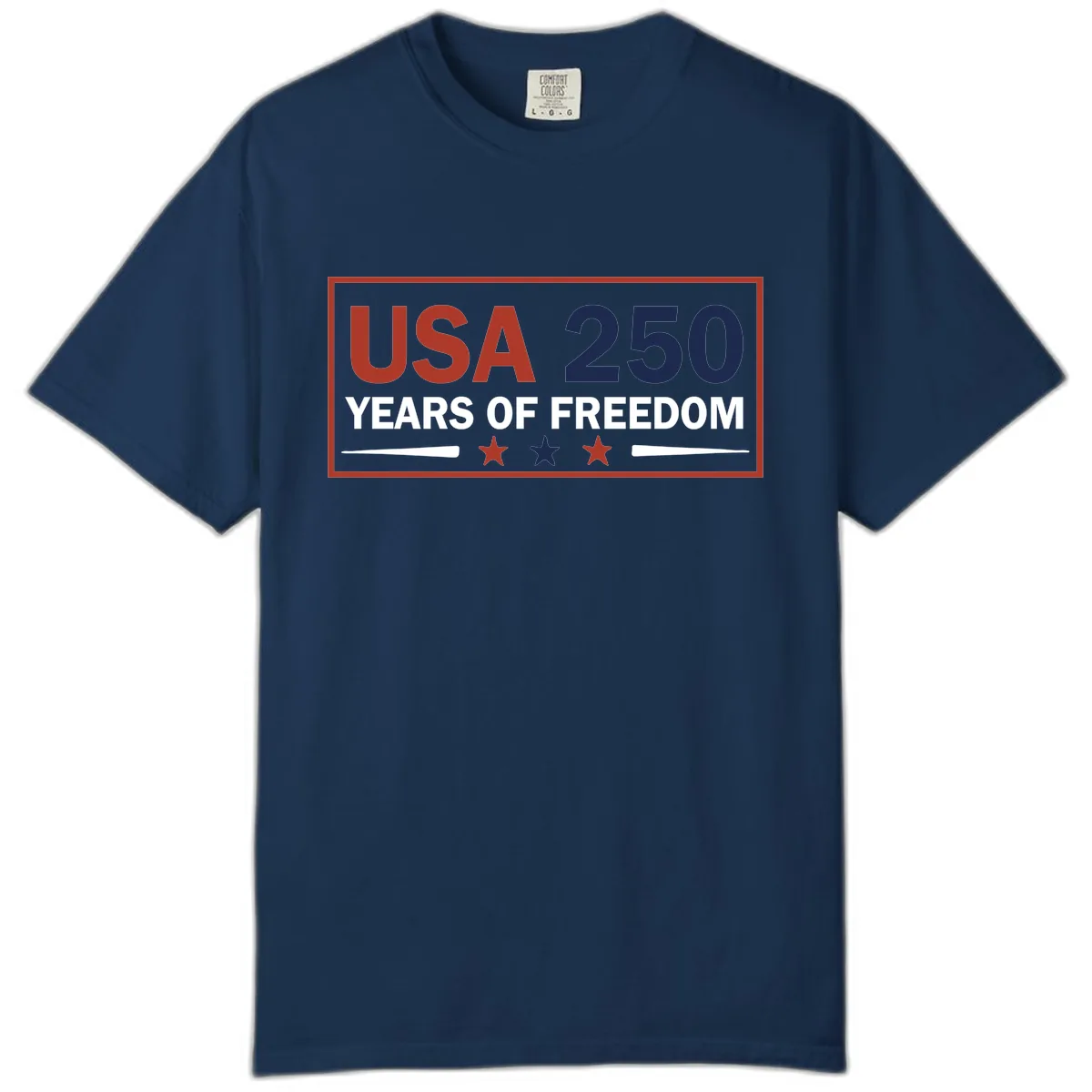 USA 250 Years Of Freedom Celebration Comfort Color in Navy