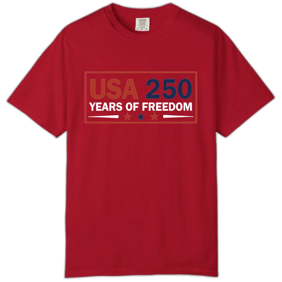 USA 250 Years Of Freedom Celebration Comfort Color in Red