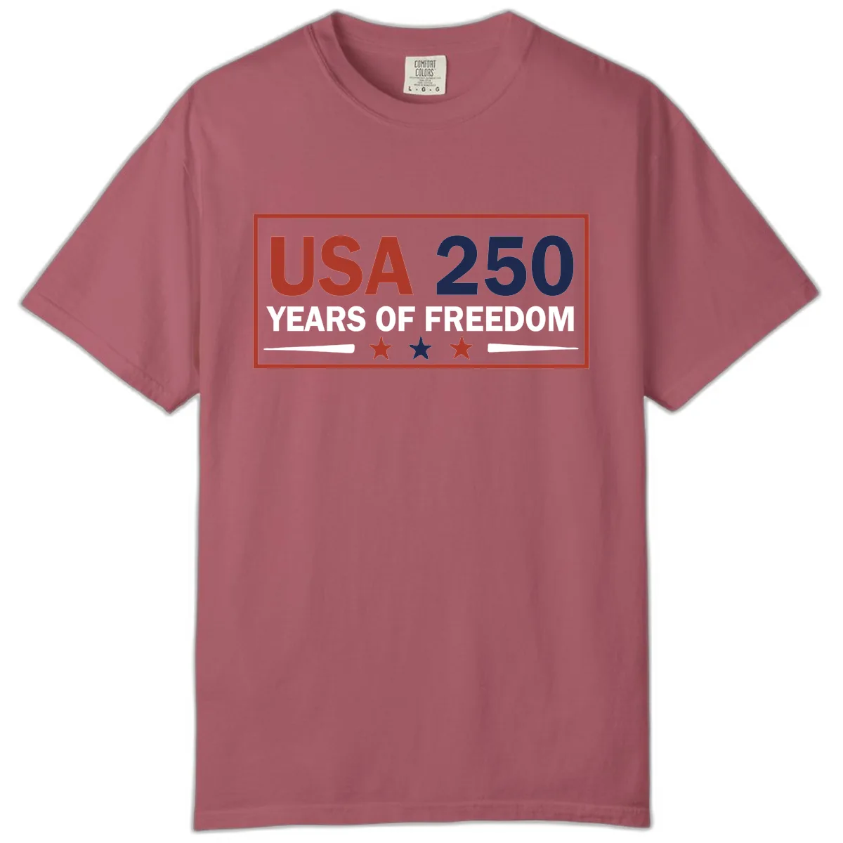 USA 250 Years Of Freedom Celebration Comfort Color in Crimson