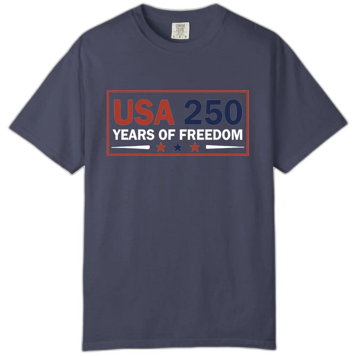 USA 250 Years Of Freedom Celebration Comfort Color in Denim