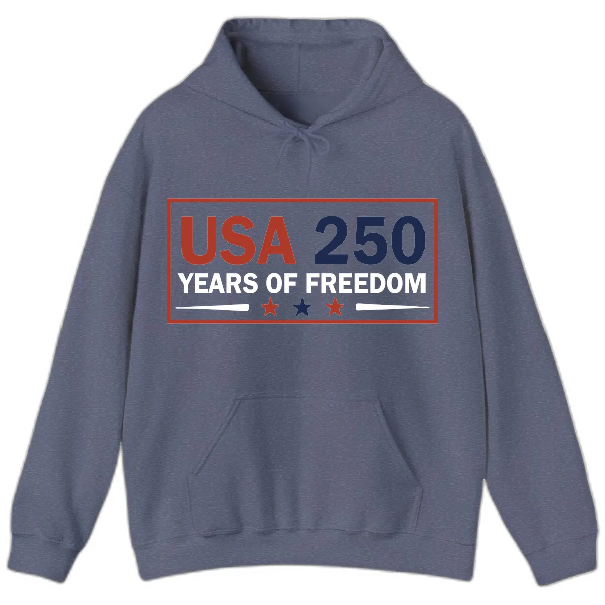 USA 250 Years Of Freedom Celebration Hoodie in Heather Navy