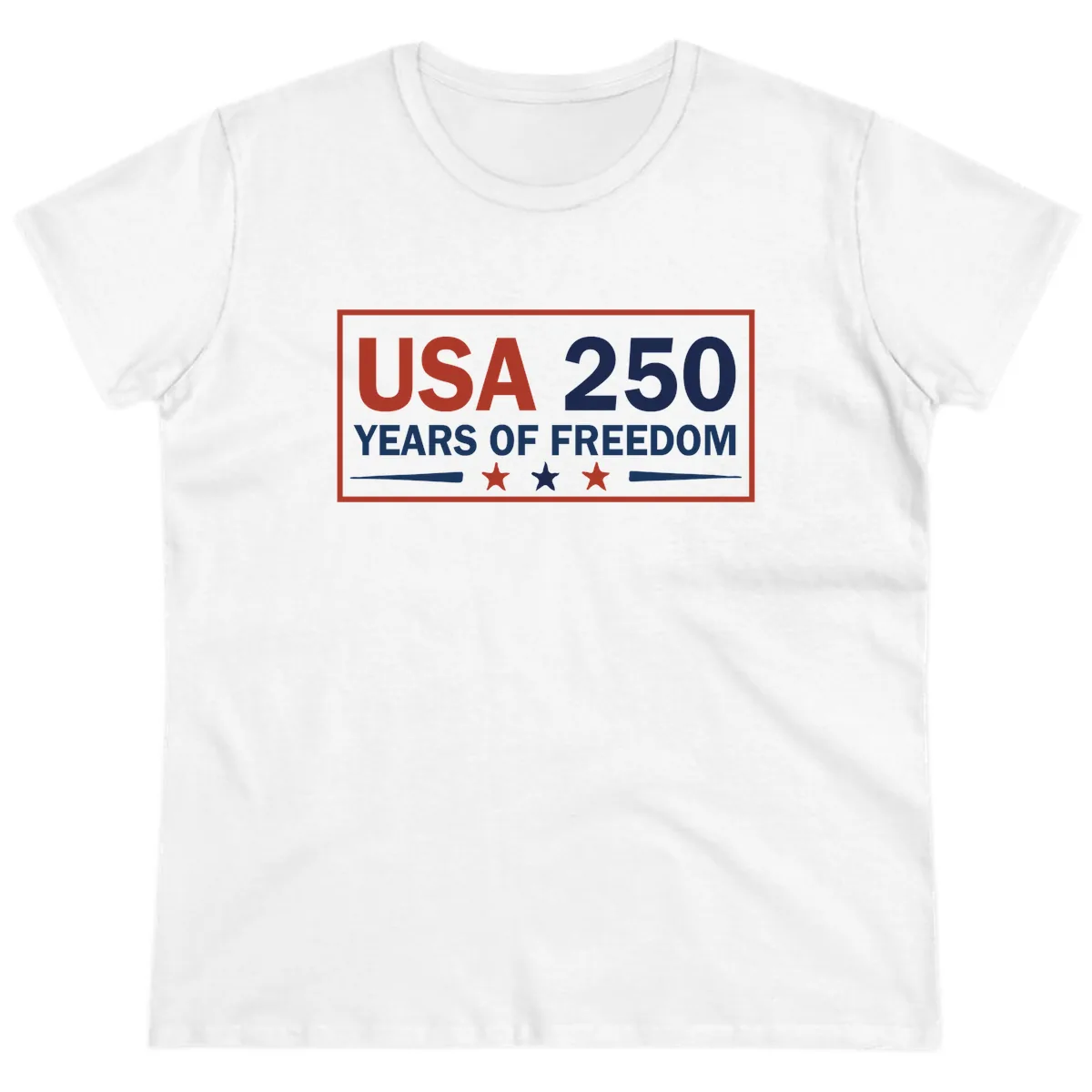 USA 250 Years Of Freedom Celebration Ladies Tee in White