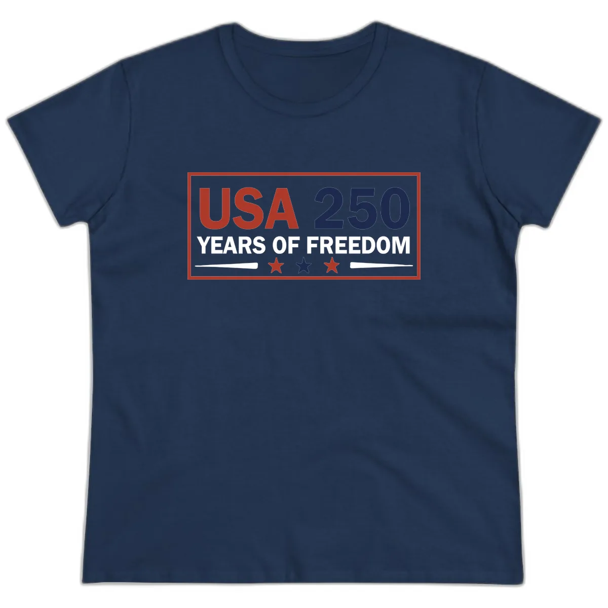 USA 250 Years Of Freedom Celebration Ladies Tee in Navy
