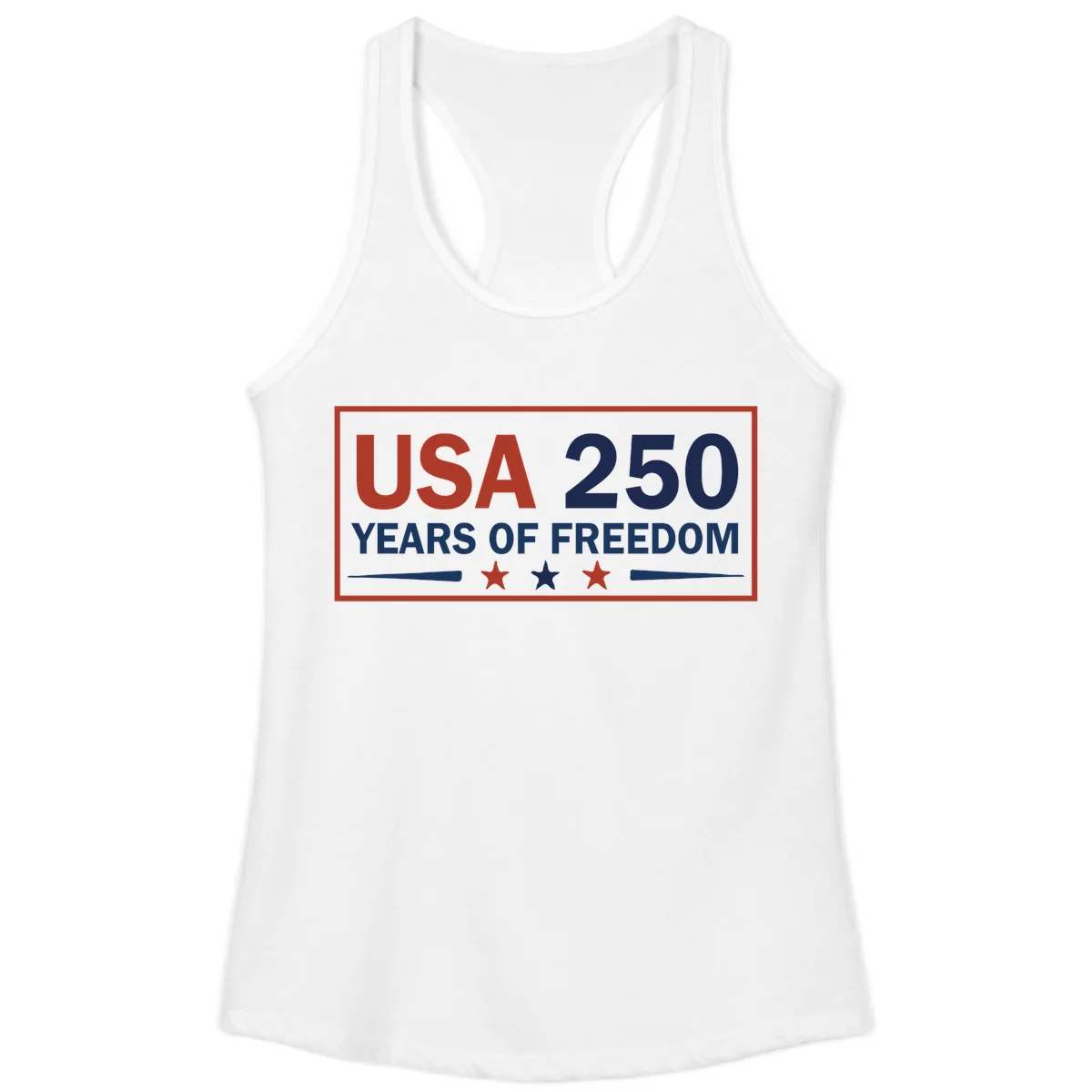 USA 250 Years Of Freedom Celebration Ladies Tank in White