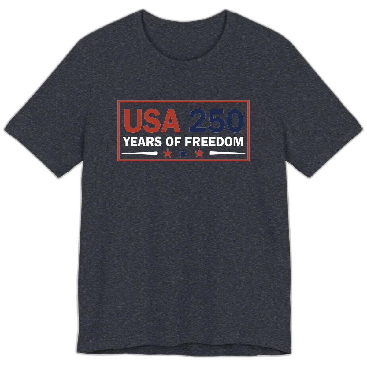 USA 250 Years Of Freedom Celebration Premium T-Shirt in Heather Navy