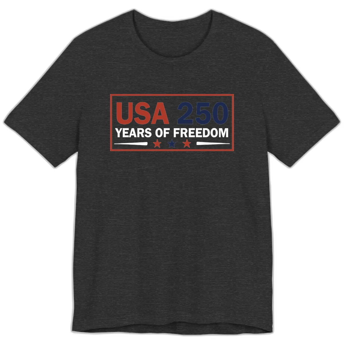 USA 250 Years Of Freedom Celebration Premium T-Shirt in Dark Grey Heather