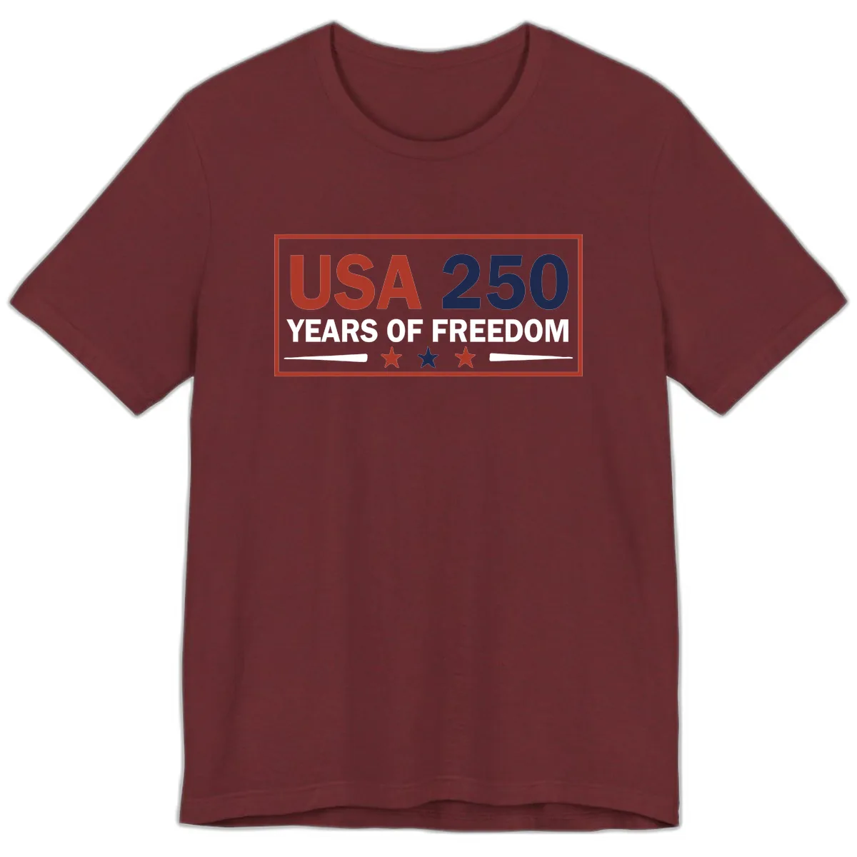 USA 250 Years Of Freedom Celebration Premium T-Shirt in Heather Cardinal