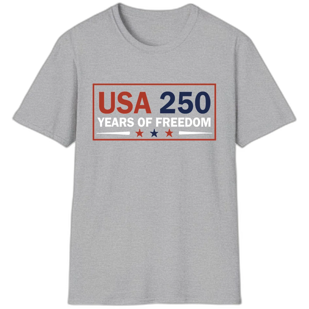 USA 250 Years Of Freedom Celebration T-Shirt in Sport Grey