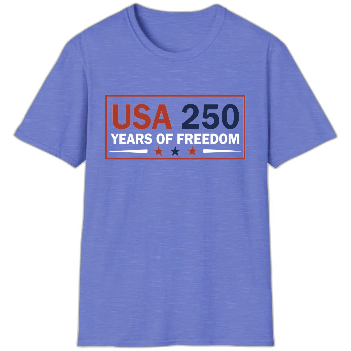 USA 250 Years Of Freedom Celebration T-Shirt in Heather Royal