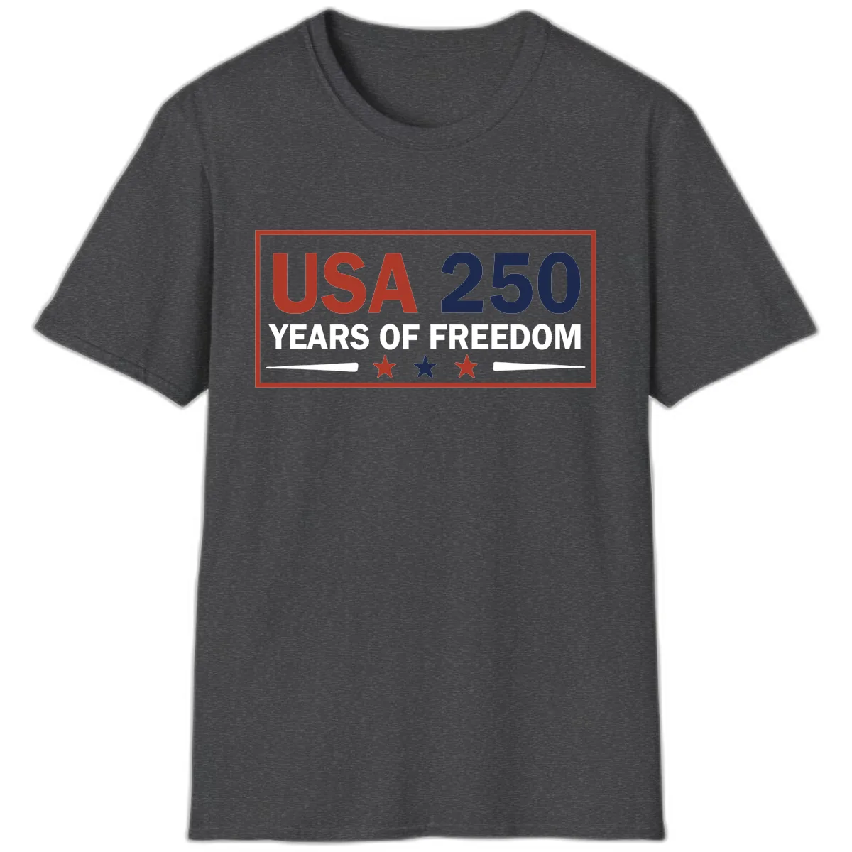 USA 250 Years Of Freedom Celebration T-Shirt in Dark Heather