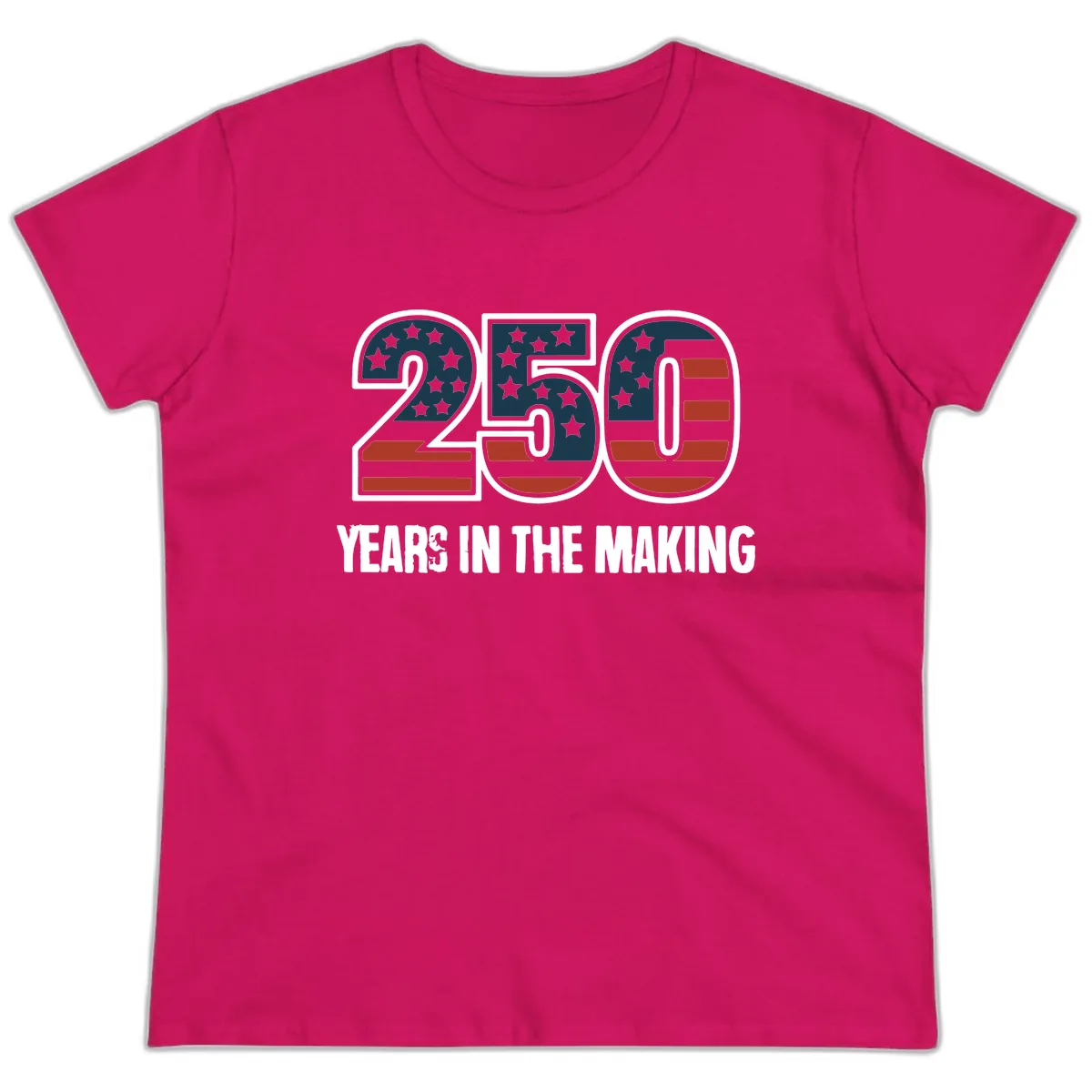 250 Years In The Making Celebration Ladies Tee in Heliconia