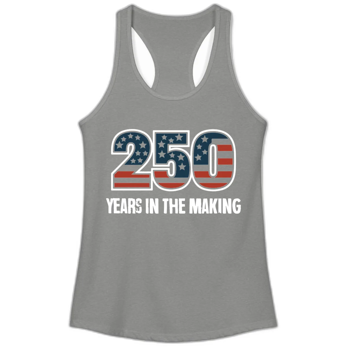 250 Years In The Making Celebration Ladies Tank in Heather Grey