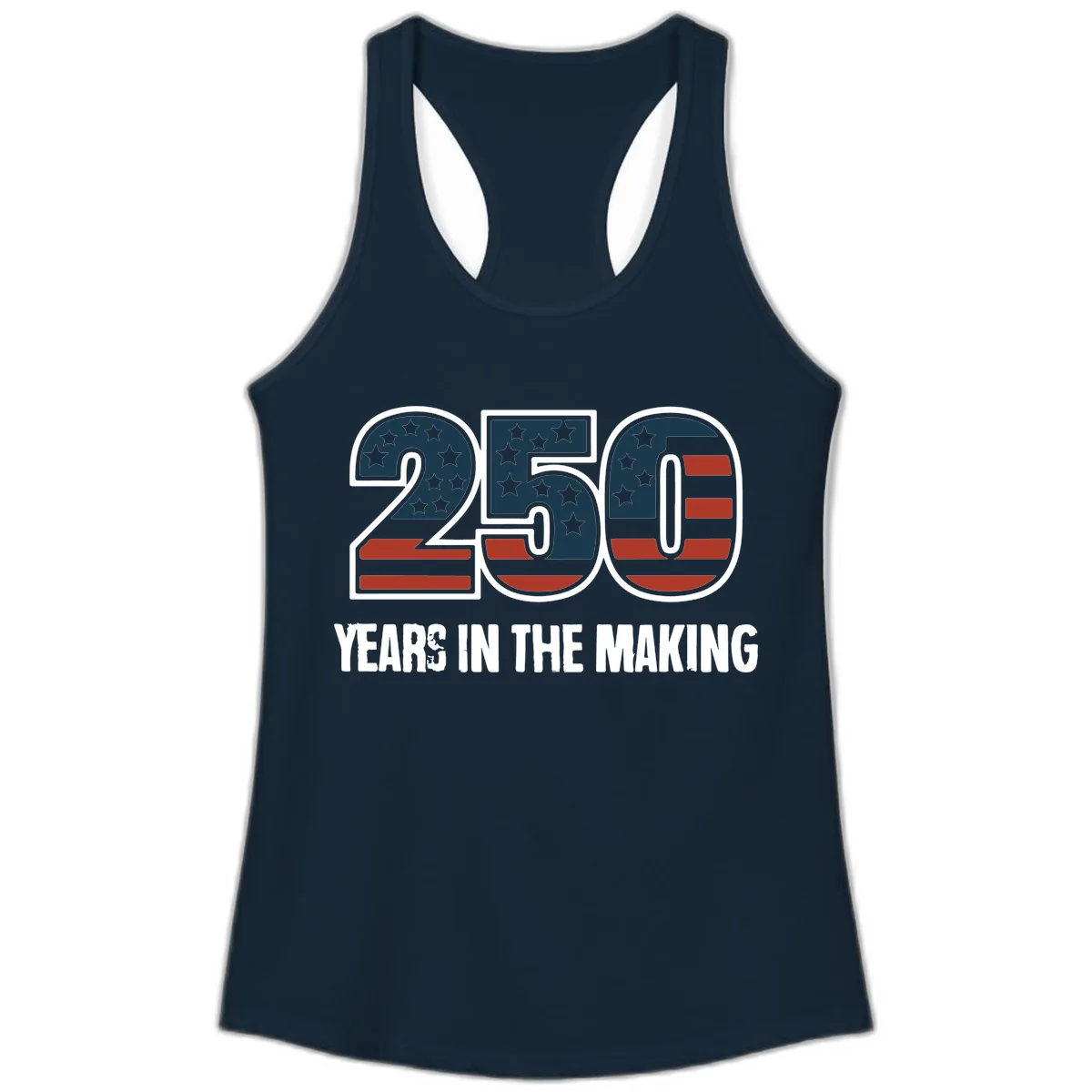 250 Years In The Making Celebration Ladies Tank in Solid Midnight Navy