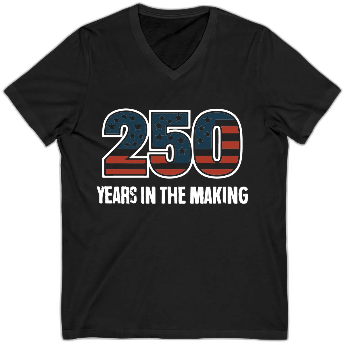 250 Years In The Making Celebration V-Neck in Black