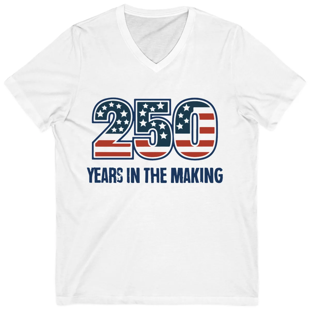 250 Years In The Making Celebration V-Neck in White