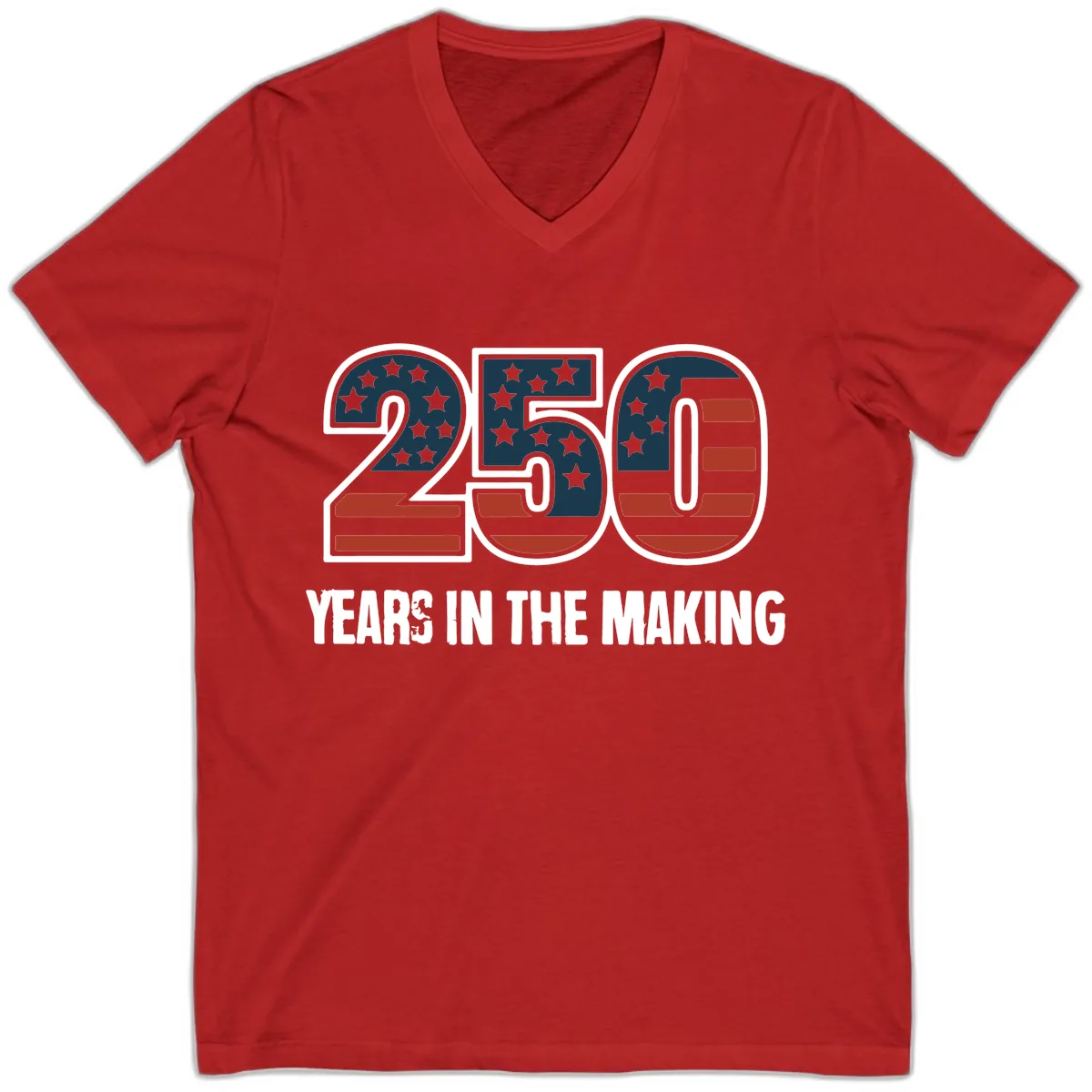 250 Years In The Making Celebration V-Neck in Red
