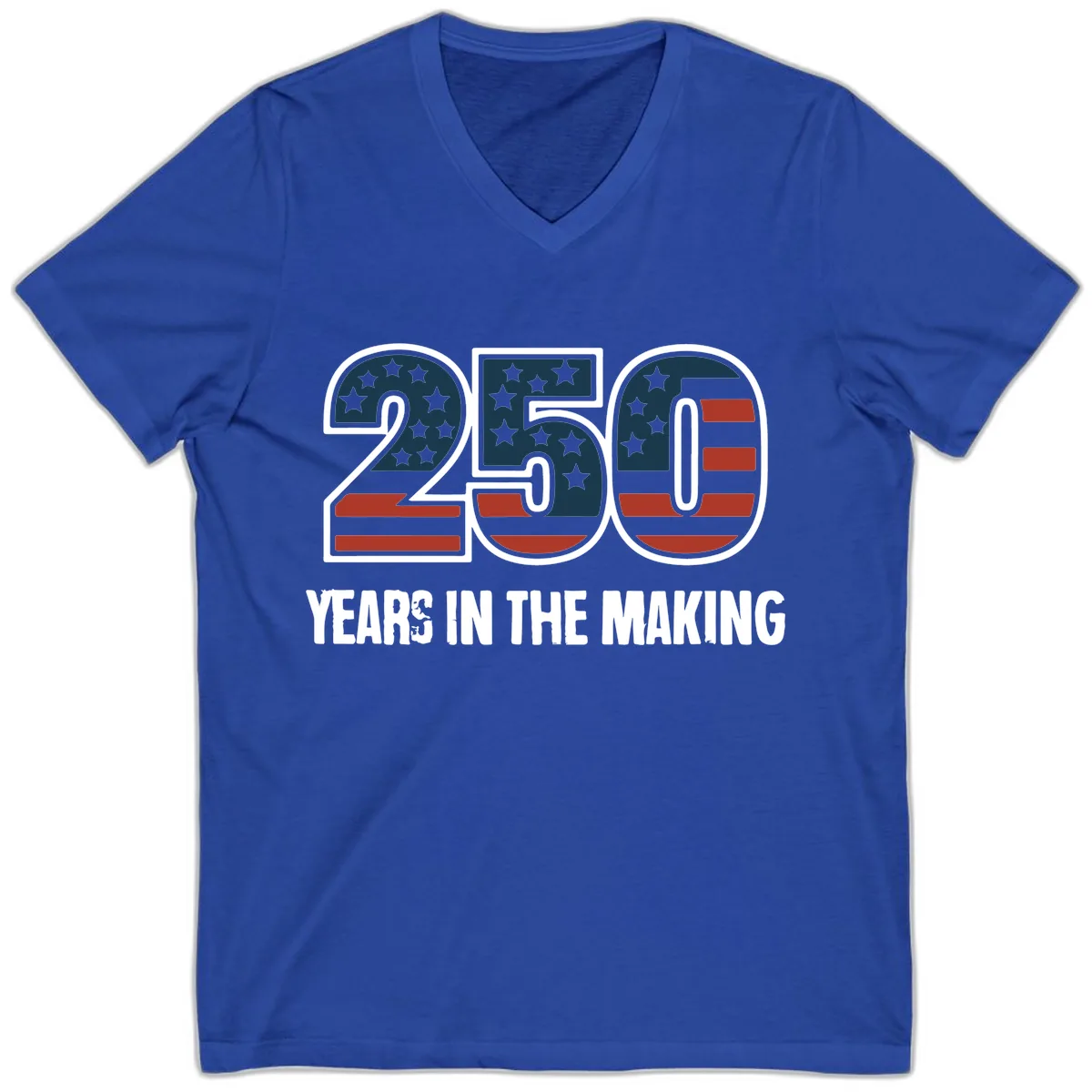 250 Years In The Making Celebration V-Neck in True Royal