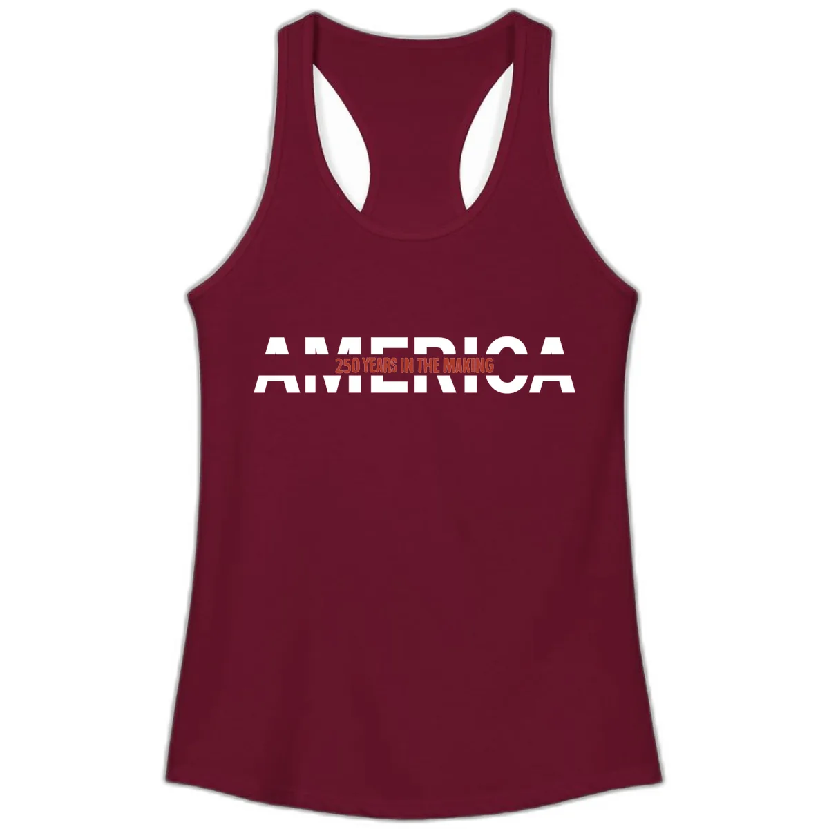 America 250 Years In The Making Ladies Tank in Solid Cardinal Red