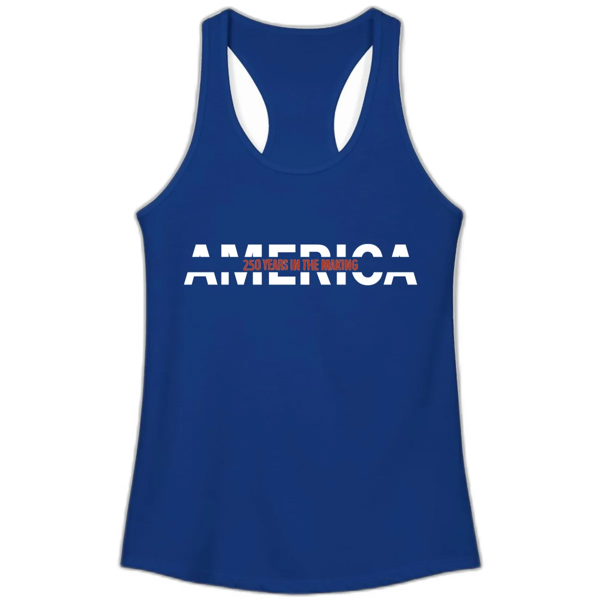 America 250 Years In The Making Ladies Tank in Solid Royal