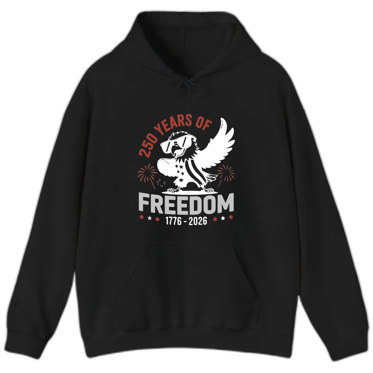 250 Years Of Freedom Eagle Celebration Hoodie in Black