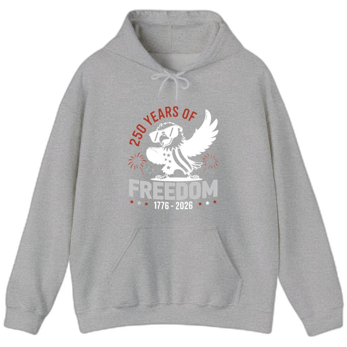 250 Years Of Freedom Eagle Celebration Hoodie in Sport Grey