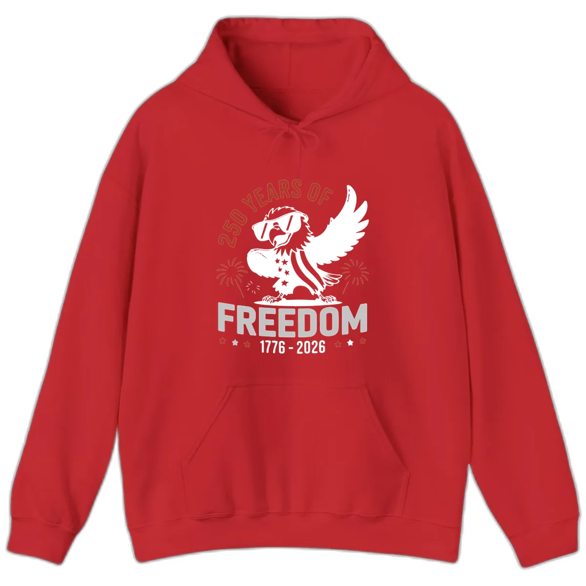 250 Years Of Freedom Eagle Celebration Hoodie in Red
