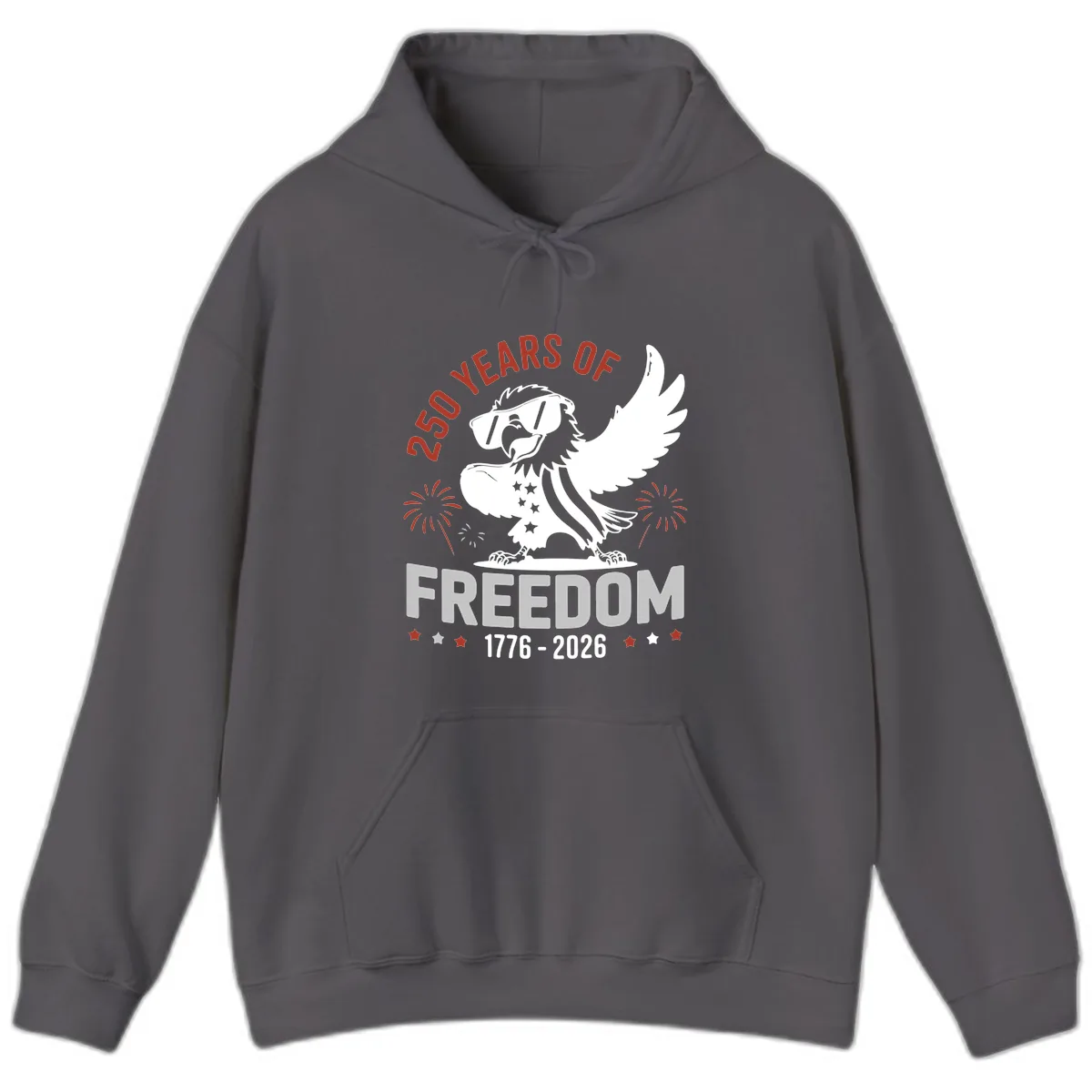250 Years Of Freedom Eagle Celebration Hoodie in Charcoal