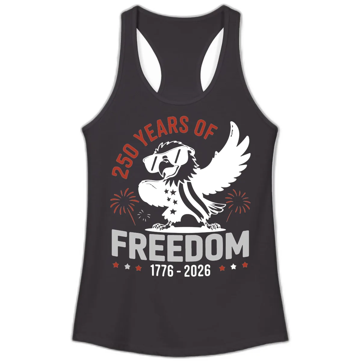 250 Years Of Freedom Eagle Celebration Ladies Tank in Black