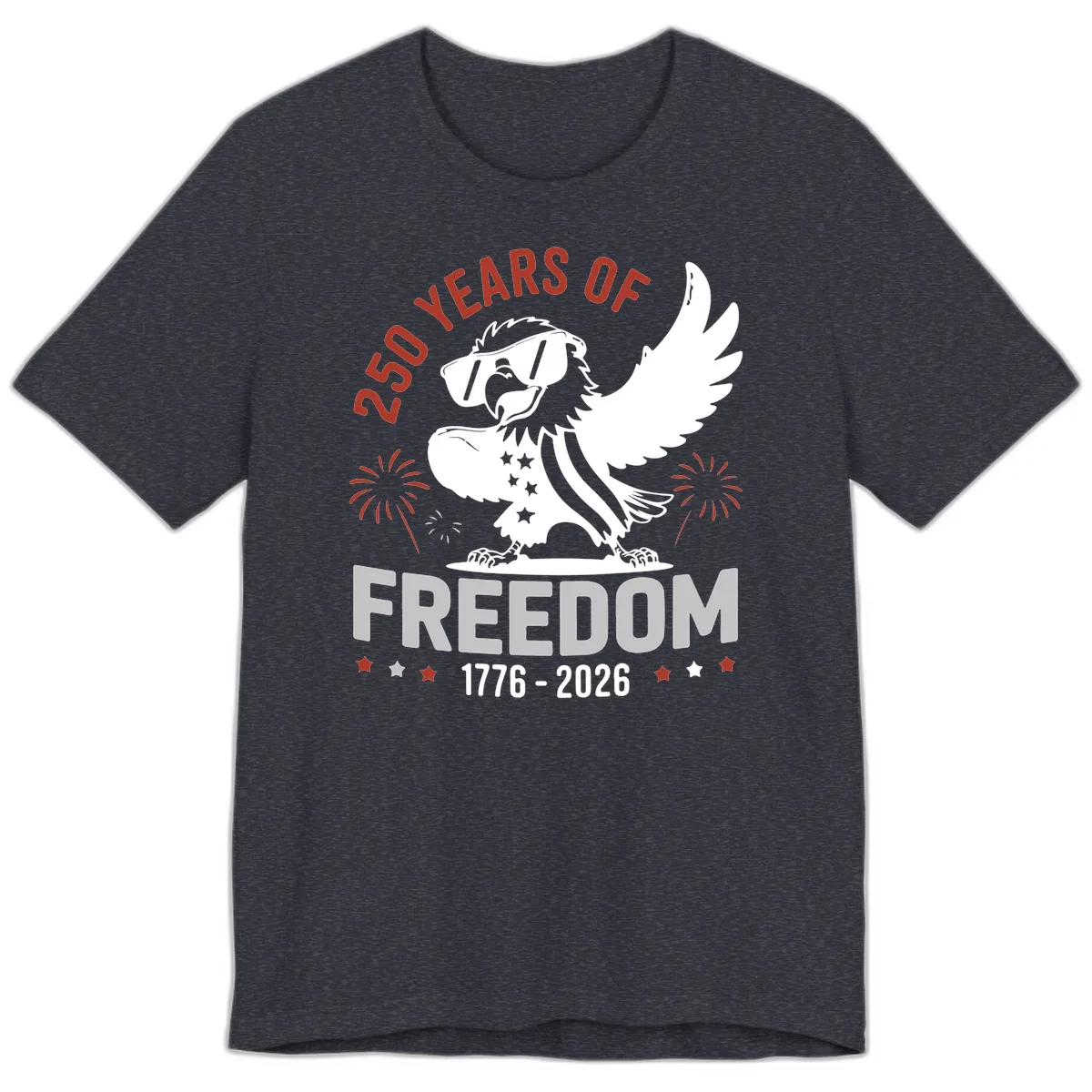 250 Years Of Freedom Eagle Celebration Premium T-Shirt in Heather Navy