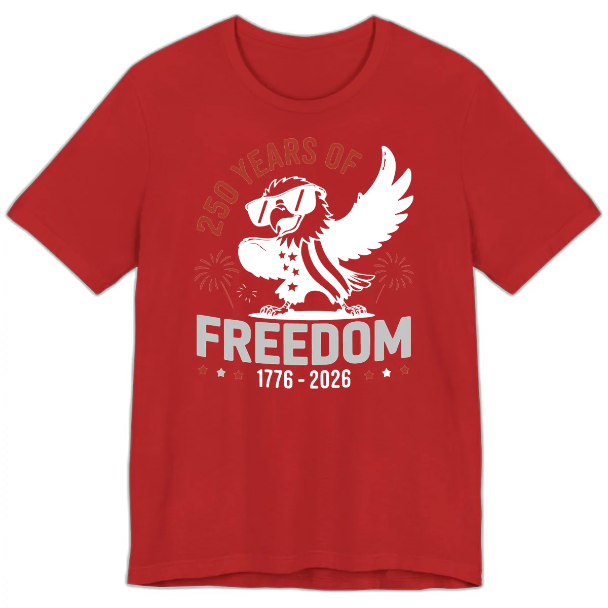 250 Years Of Freedom Eagle Celebration Premium T-Shirt in Red