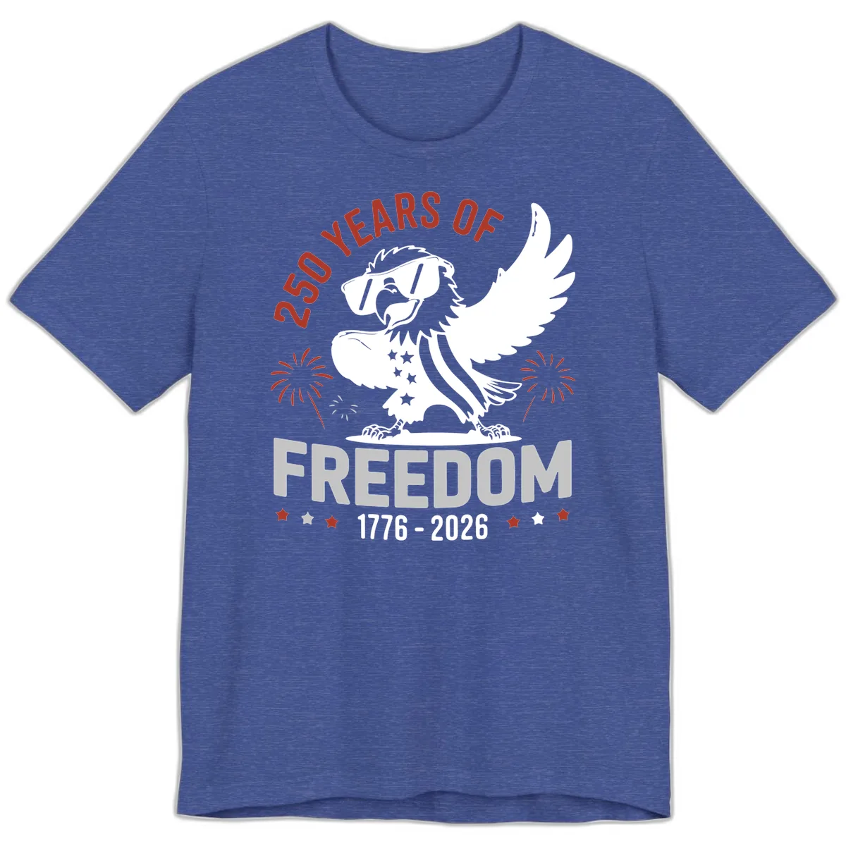 250 Years Of Freedom Eagle Celebration Premium T-Shirt in Heather True Royal