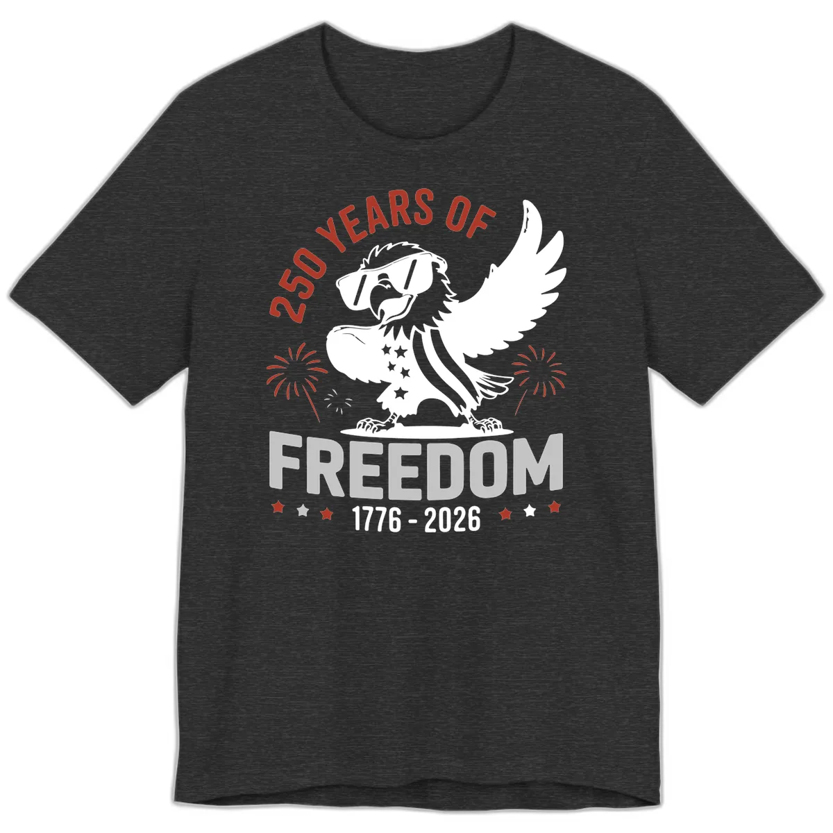 250 Years Of Freedom Eagle Celebration Premium T-Shirt in Dark Grey Heather