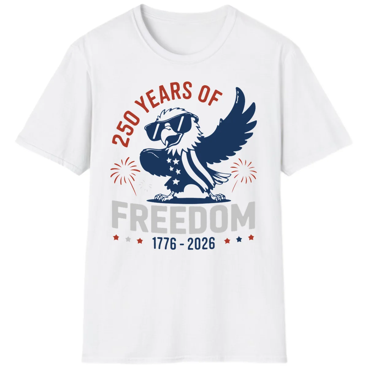 250 Years Of Freedom Eagle Celebration T-Shirt in White