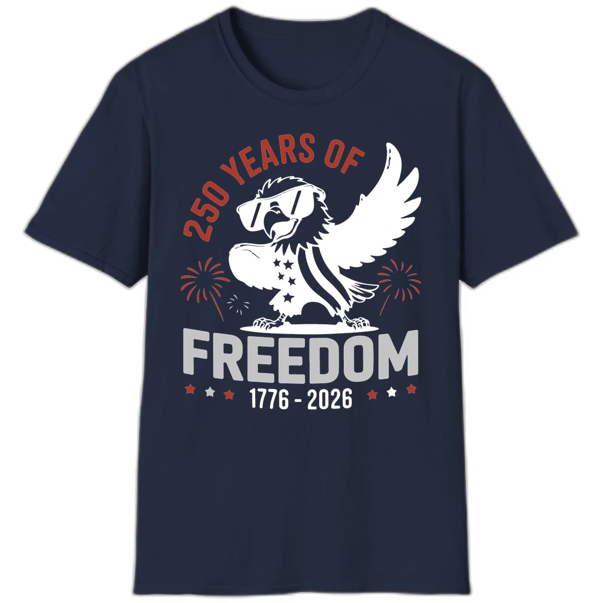 250 Years Of Freedom Eagle Celebration T-Shirt in Navy