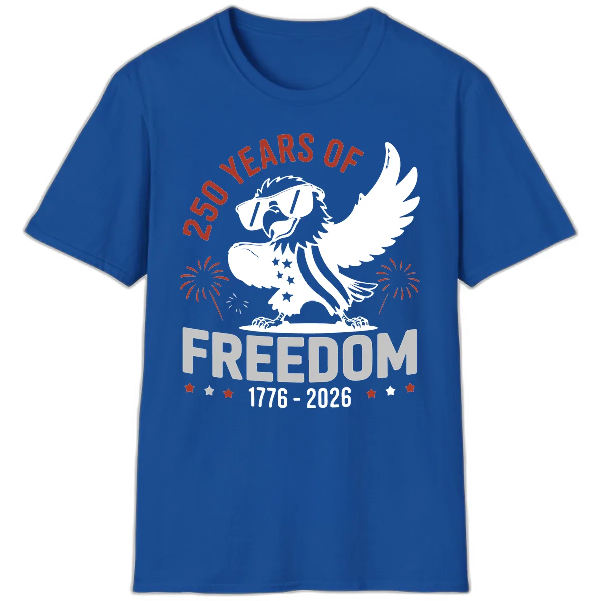 250 Years Of Freedom Eagle Celebration T-Shirt in Royal