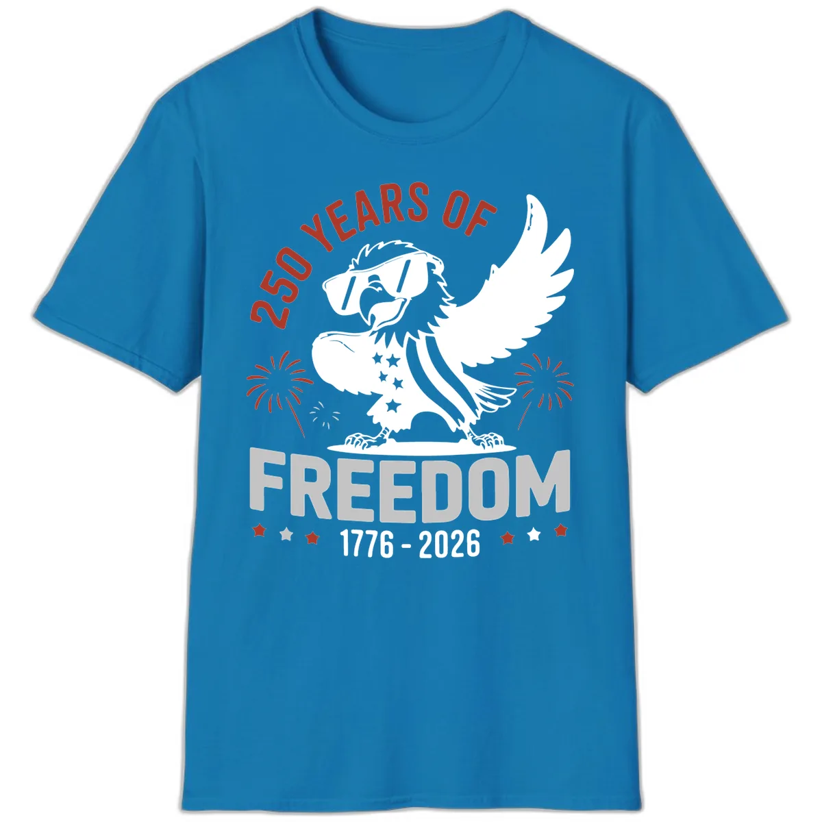 250 Years Of Freedom Eagle Celebration T-Shirt in Sapphire