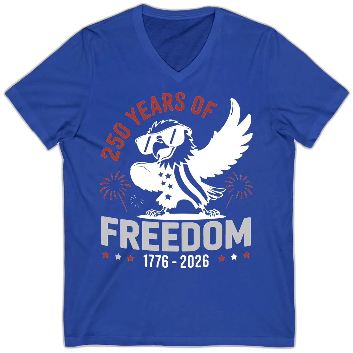 250 Years Of Freedom Eagle Celebration V-Neck in True Royal