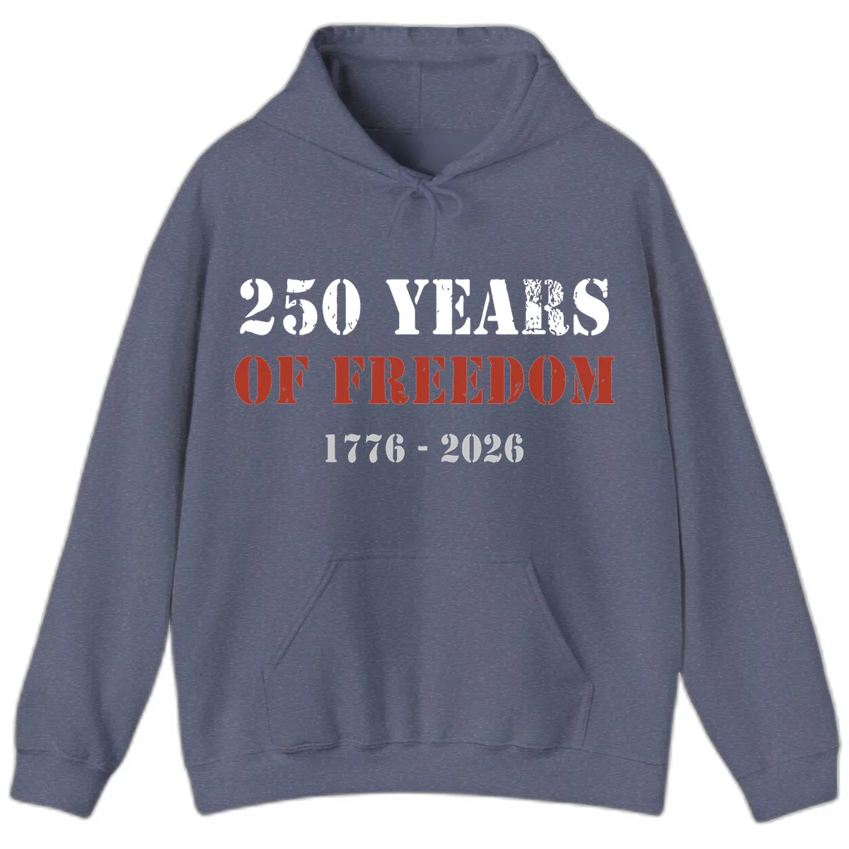250 Years Of Freedom Celebration Hoodie in Heather Navy