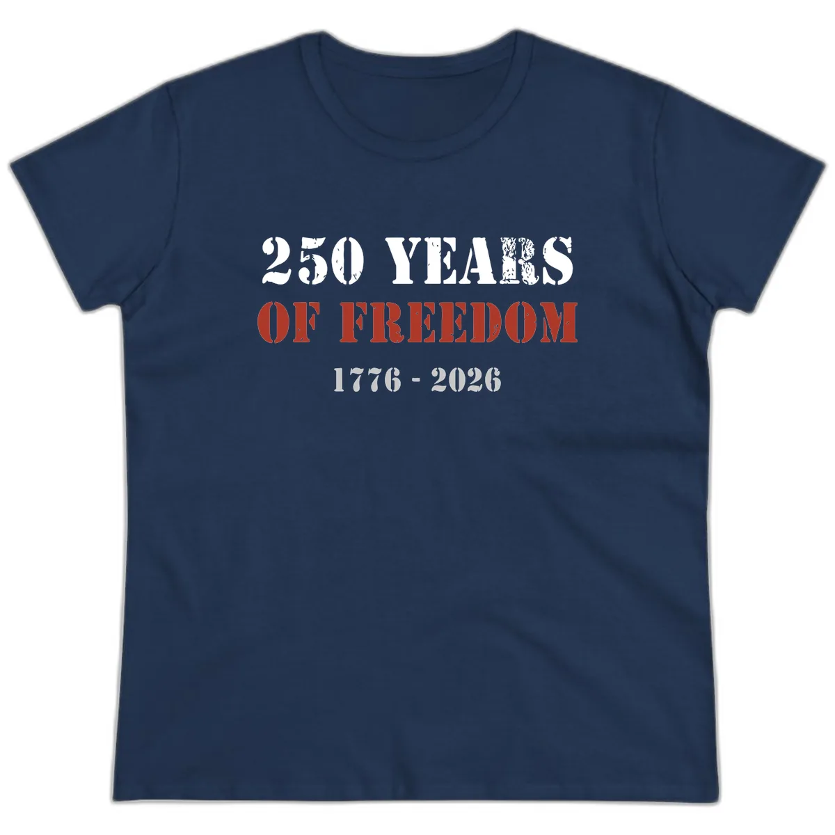 250 Years Of Freedom Celebration Ladies Tee in Navy