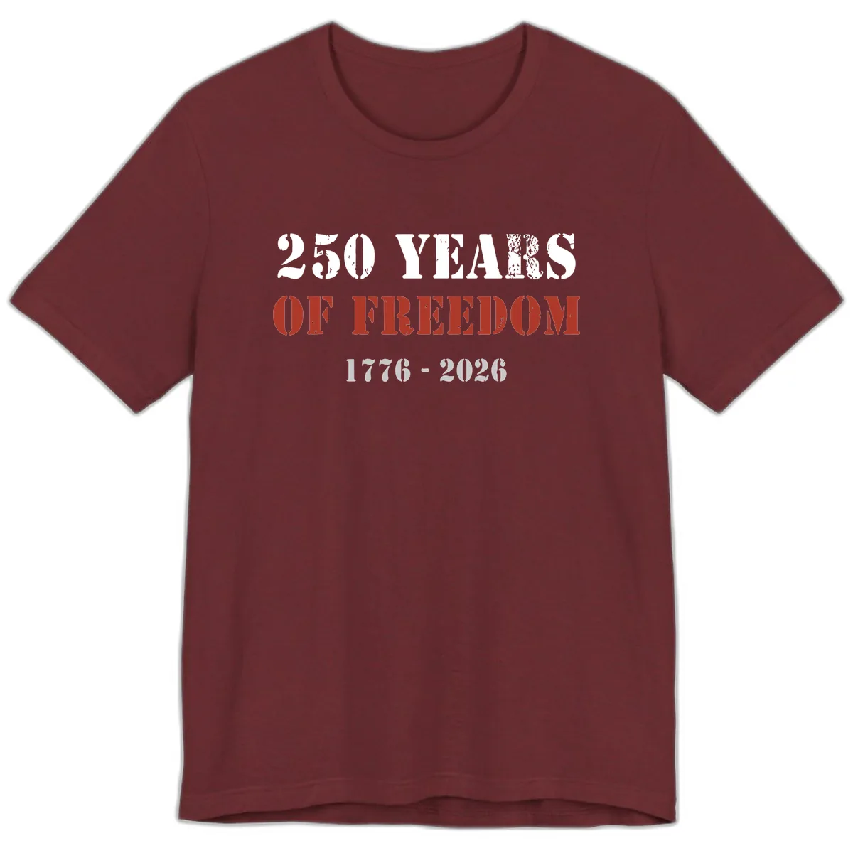 250 Years Of Freedom Celebration Premium T-Shirt in Heather Cardinal