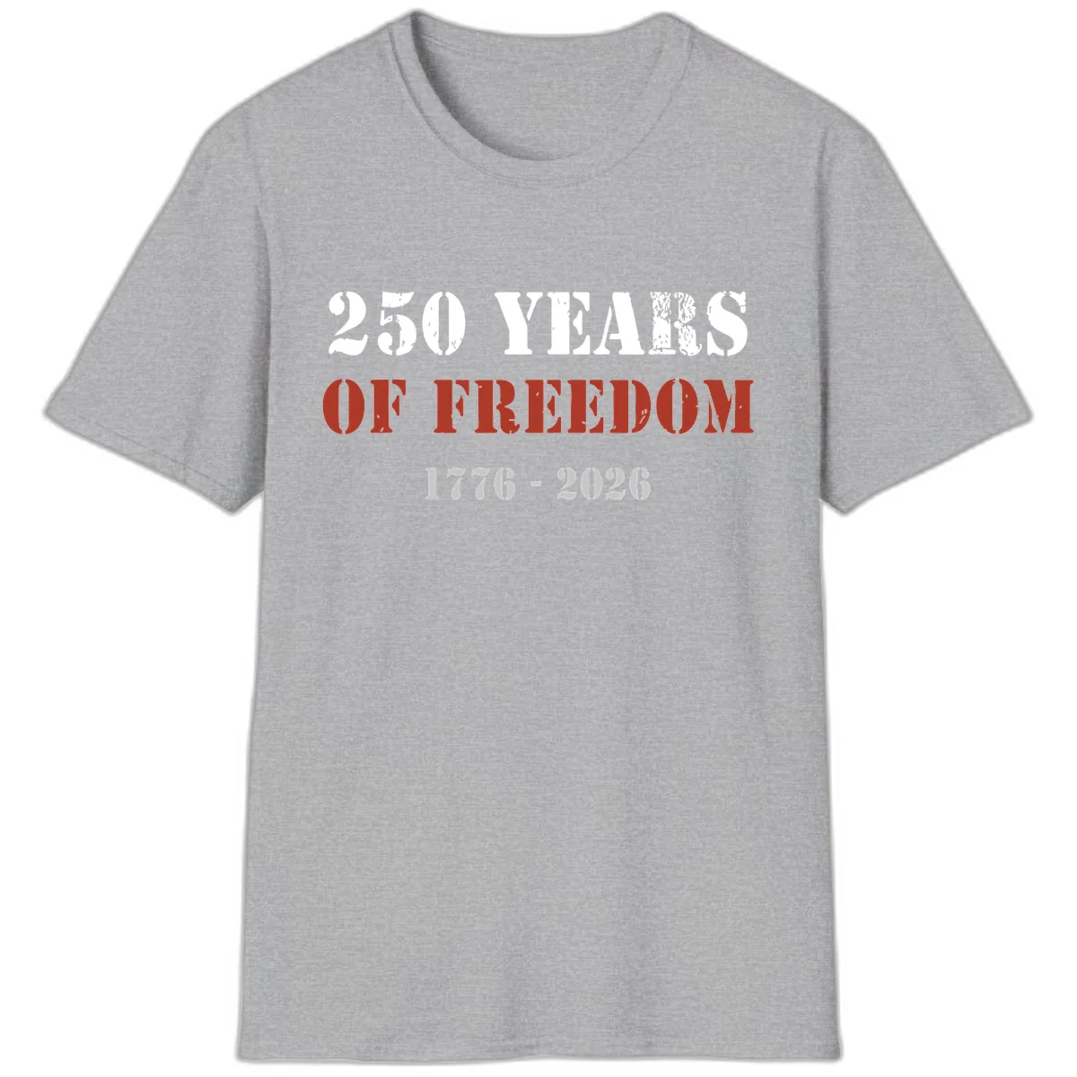 250 Years Of Freedom Celebration T-Shirt in Sport Grey