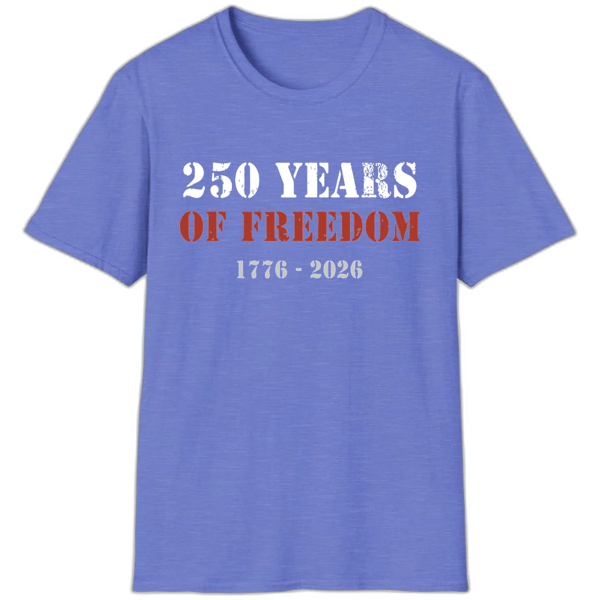 250 Years Of Freedom Celebration T-Shirt in Heather Royal