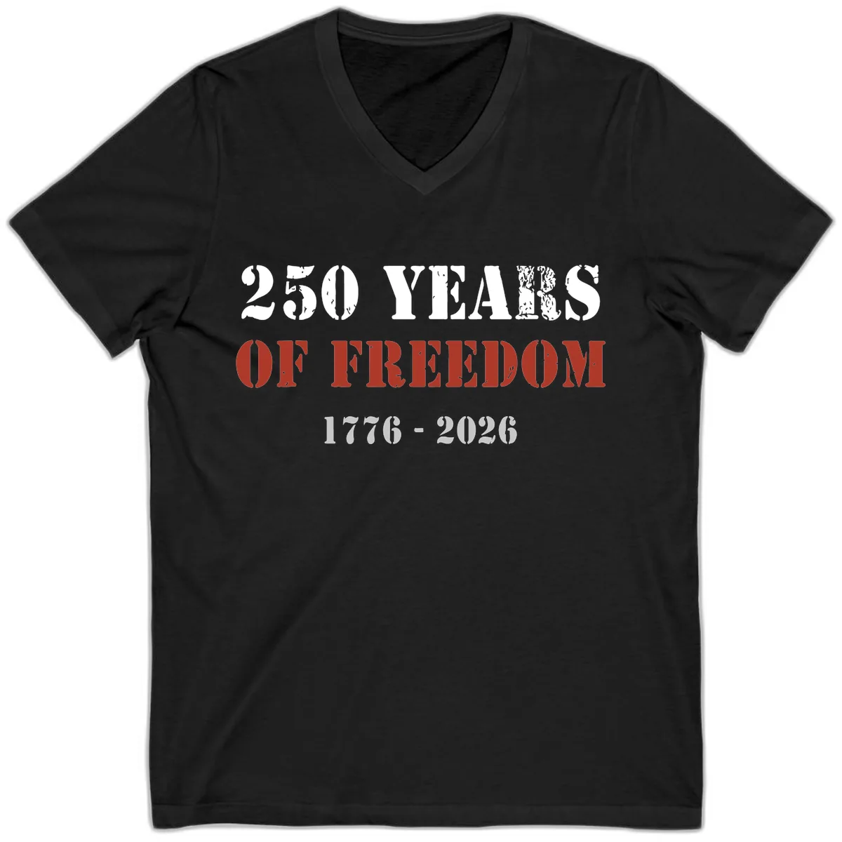 250 Years Of Freedom Celebration V-Neck in Black
