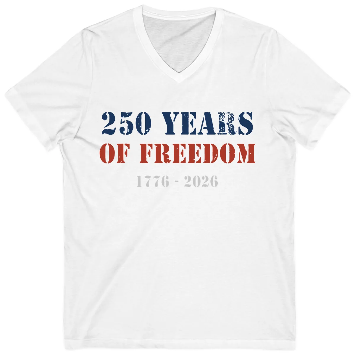 250 Years Of Freedom Celebration V-Neck in White