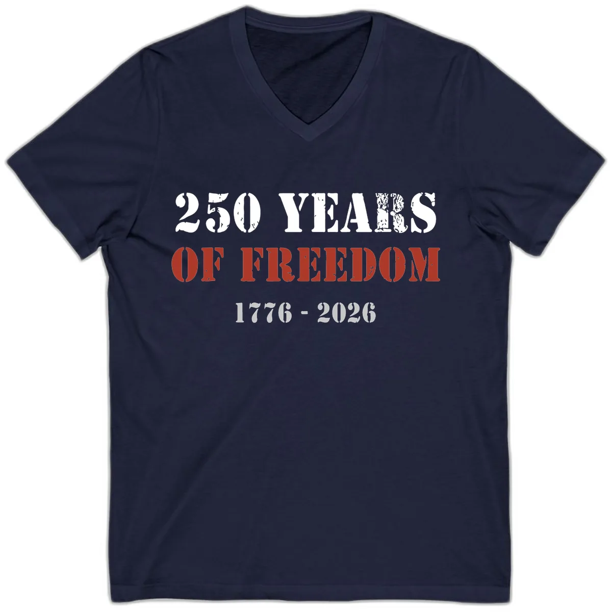 250 Years Of Freedom Celebration V-Neck in Navy