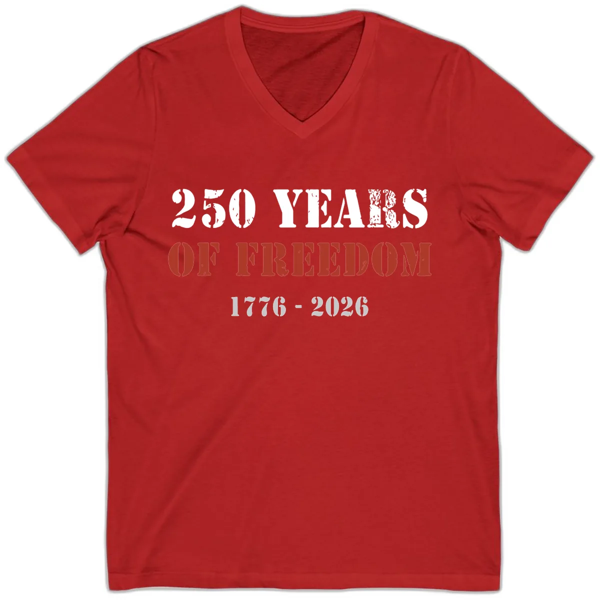 250 Years Of Freedom Celebration V-Neck in Red