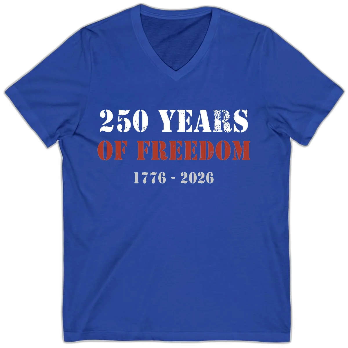 250 Years Of Freedom Celebration V-Neck in True Royal