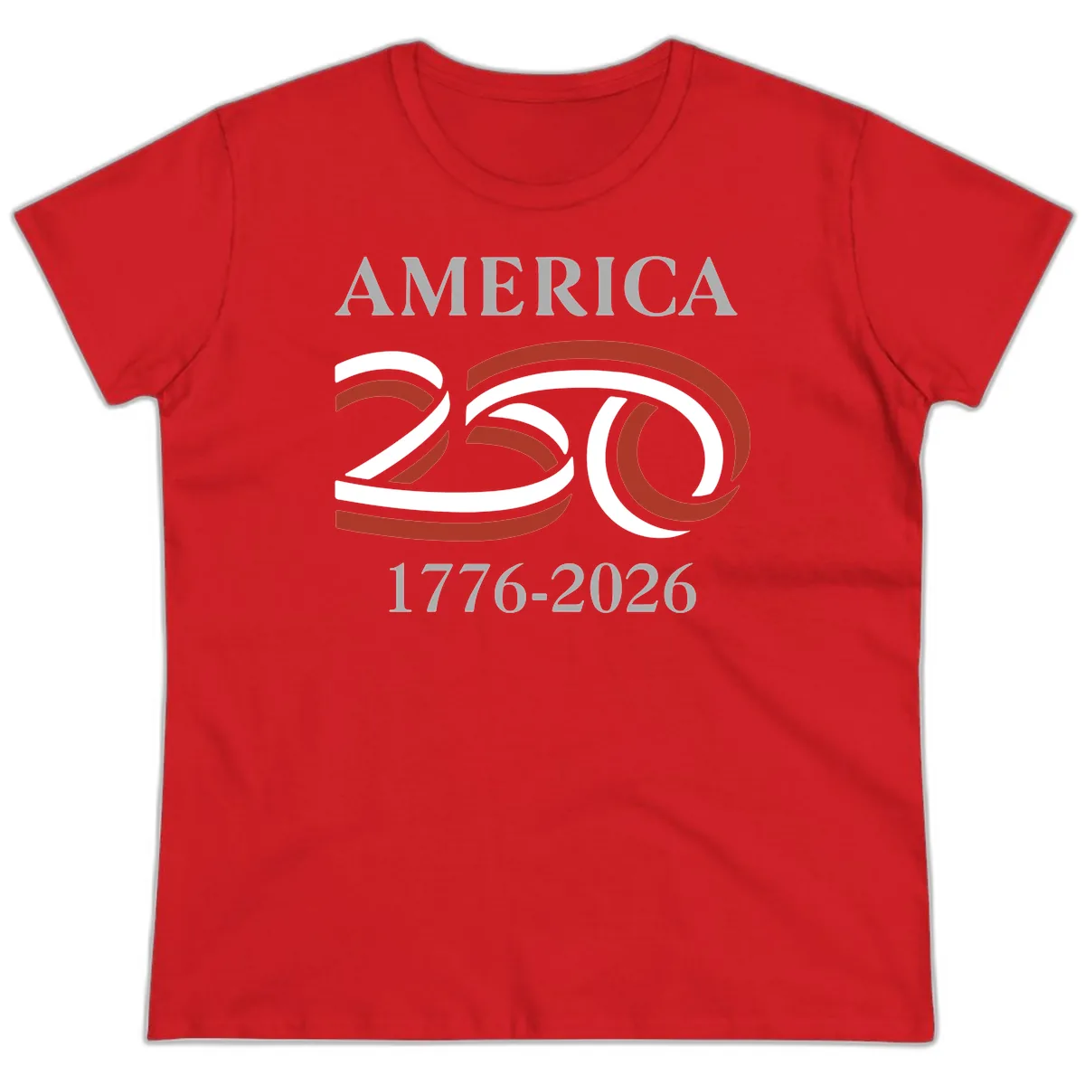 America 250th Anniversary Celebration Ladies Tee in Red