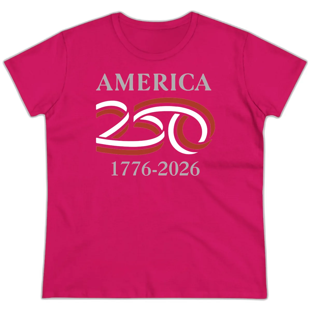 America 250th Anniversary Celebration Ladies Tee in Heliconia