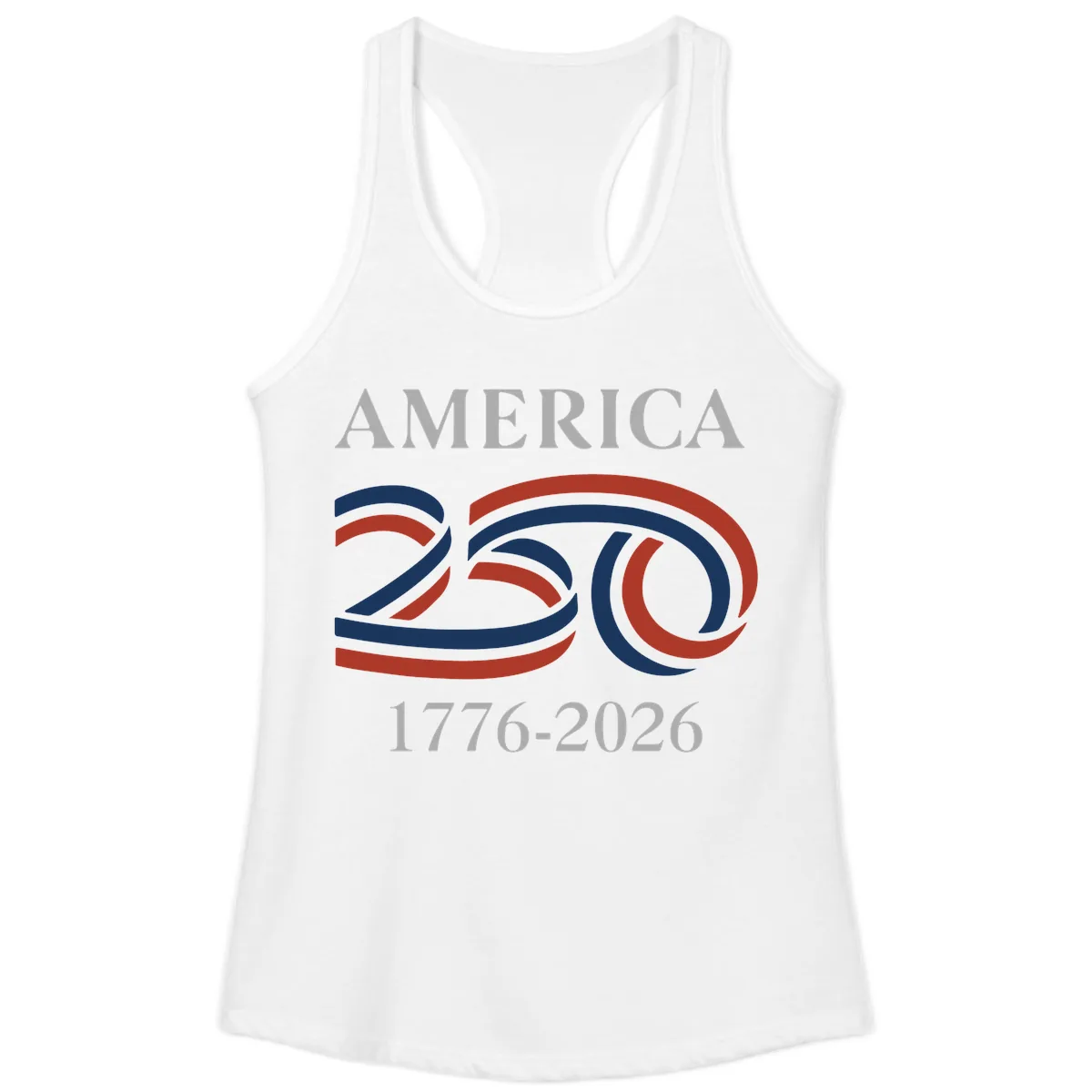 America 250th Anniversary Celebration Ladies Tank in White